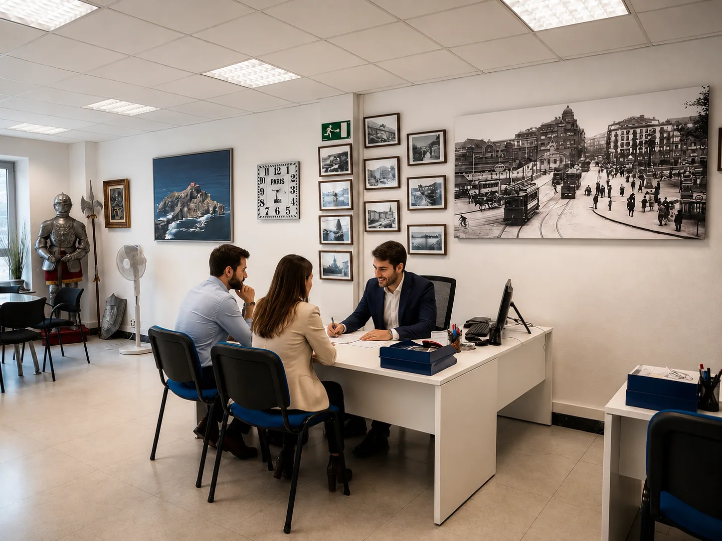 Reunión con clientes en la oficina de SHOPPERTIME